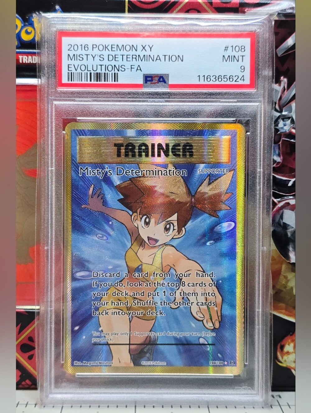 PSA 9 2016 Evolutions Misty's Determination XY Full Art Trainer Card